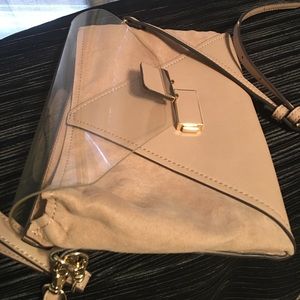 Women’s crossbody clear and cream purse